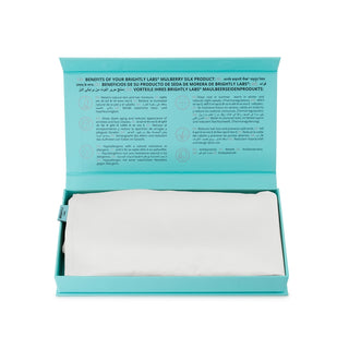 Brightly Labs® King Envelope Silk Pillowcase - Experience luxury with clinically proven Mulberry Silk for hair and skin benefits. Organic and hypoallergenic, with silver-infused fabric for a refreshing, restful sleep